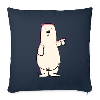 Tee shirt Ours polaire - Housse de coussin décorative 45 x 45 cm - bleu marine - Devant