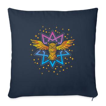 Eule Boho Gold Symbol - Sofakissenbezug 45 x 45 cm - Navy - Vorne