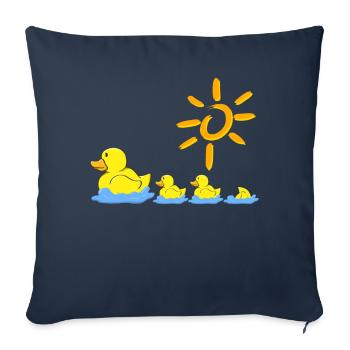 Duck Family Rubber Duck Bathing Duck - Sofa pillowcase 17,3'' x 17,3'' (45 x 45 cm) - navy - Front