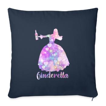 Ginderella Célibataires - Housse de coussin décorative 45 x 45 cm - bleu marine - Devant