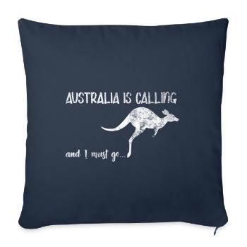 L'Australie obtient un kangourou pour routards - Housse de coussin décorative 45 x 45 cm - bleu marine - Devant