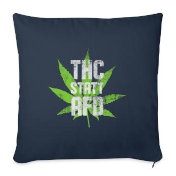 Thc Statt Afd Funny cannabis - Sofa pillowcase 17,3'' x 17,3'' (45 x 45 cm) - navy - Front