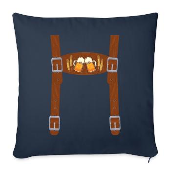 Transporteur de bière Lederhose Funny Wiesn - Housse de coussin décorative 45 x 45 cm - bleu marine - Devant