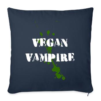 Vegan Vampire Vegan Vampire Halloween - Housse de coussin décorative 45 x 45 cm - bleu marine - Devant