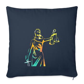 Avocat avocat juge justitia cadeau - Housse de coussin décorative 45 x 45 cm - bleu marine - Devant