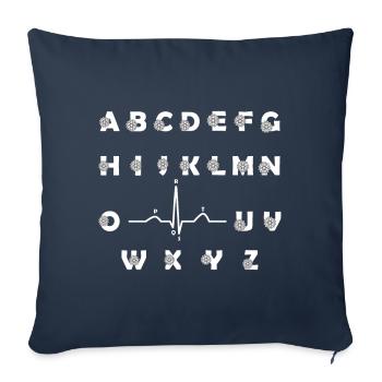 PQRST Heartbeats EKG Wave Linie Alphabet Krankenschwester Geschenk - Sofakissenbezug 45 x 45 cm - Navy - Vorne