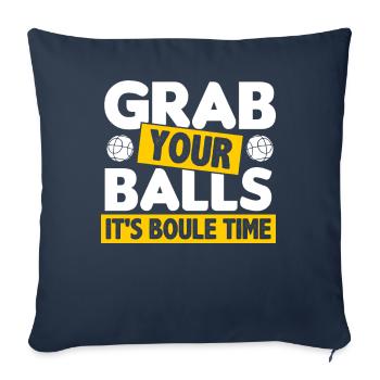 Boule Petanque Boccia Boules - Housse de coussin décorative 45 x 45 cm - bleu marine - Devant