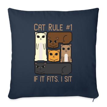 Katzen Regel #1 Lustige Katzen - Sofakissenbezug 45 x 45 cm - Navy - Vorne