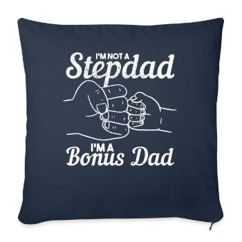 Papa Bonus Papa cadeau de la fête des pères - Housse de coussin décorative 45 x 45 cm - bleu marine - Devant