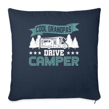 Cadeau de caravane camping-car récréatif - Housse de coussin décorative 45 x 45 cm - bleu marine - Devant