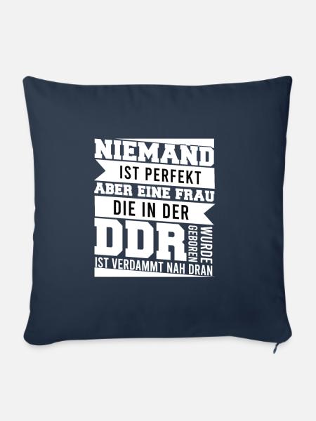 DDR Frau Geschenkidee - Sofakissenbezug 45 x 45 cm - Navy