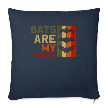 Bats bat saying bat - Sofa pillowcase 17,3'' x 17,3'' (45 x 45 cm) - navy - Front