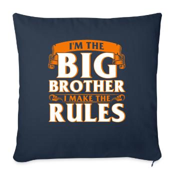 Frère aîné frère - Housse de coussin décorative 45 x 45 cm - bleu marine - Devant