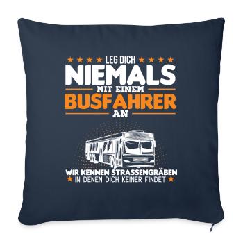 Bus Fahren Busfahren Busfahrer - Sofakissenbezug 45 x 45 cm - Navy - Vorne