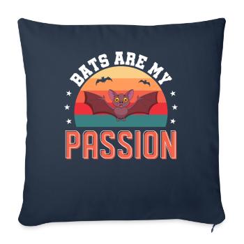 Bats bat saying bat - Sofa pillowcase 17,3'' x 17,3'' (45 x 45 cm) - navy - Front