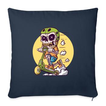 Skull Tretroller - Sofakissenbezug 45 x 45 cm - Navy - Vorne