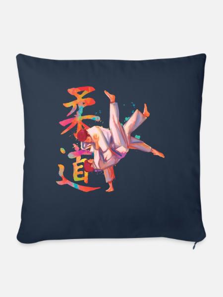 Sportler Judo Kampfkunst Japan - Sofakissenbezug 45 x 45 cm - Navy