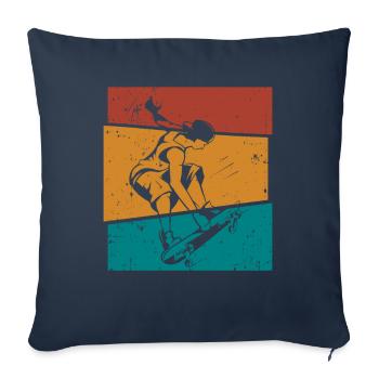 Retro Skater Cooles Skateboard Jungs Geschenk - Sofakissenbezug 45 x 45 cm - Navy - Vorne