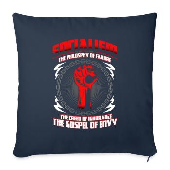 Capitaliste citation anti socialisme cadeau - Housse de coussin décorative 45 x 45 cm - bleu marine - Devant