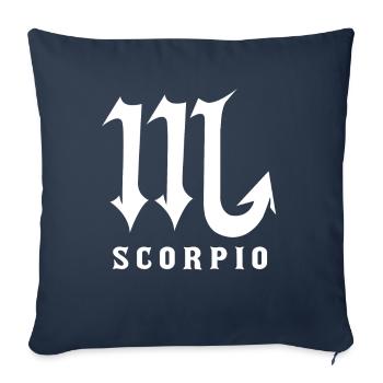 Signe du zodiaque Scorpion - Housse de coussin décorative 45 x 45 cm - bleu marine - Devant