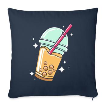Bubble Tee Boba Tea - Sofa pillowcase 17,3'' x 17,3'' (45 x 45 cm) - navy - Front