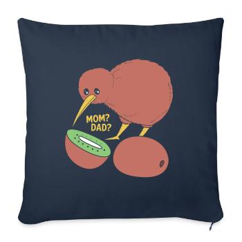 kiwi-oiseau kiwi - Housse de coussin décorative 45 x 45 cm - bleu marine - Devant