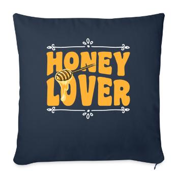 Fabrication miel Miel Abeilles Miel Pot de miel - Housse de coussin décorative 45 x 45 cm - bleu marine - Devant