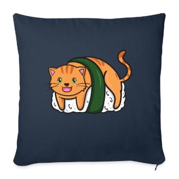 Kawaii Japanese Sushi Cats Anime Japan - Sofa pillowcase 17,3'' x 17,3'' (45 x 45 cm) - navy - Front