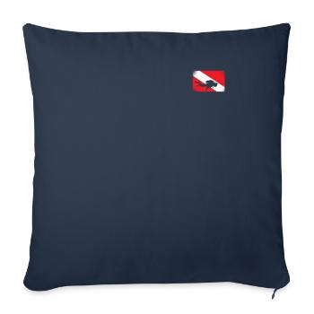 Équipement de plongée Scuba Diver - Housse de coussin décorative 45 x 45 cm - bleu marine - Devant