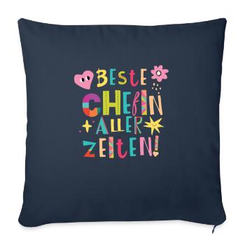 Beste Chefin aller Zeiten Geschenk - Sofakissenbezug 45 x 45 cm - Navy - Vorne