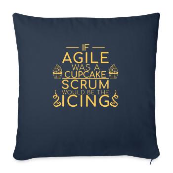 "Scrum Cupcake |" Scrum Master"" - Sofa pillowcase 17,3'' x 17,3'' (45 x 45 cm) - navy - Front