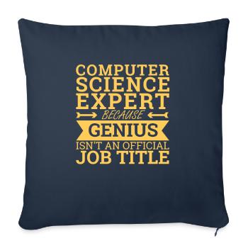 « Génie de l’expert en informatique | Informatique » - Housse de coussin décorative 45 x 45 cm - bleu marine - Devant