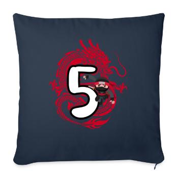 5th Birthday Boy 5 Years Ninja Dragon Costume - Sofa pillowcase 17,3'' x 17,3'' (45 x 45 cm) - navy - Front