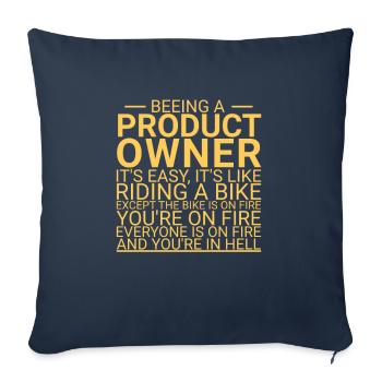 "Product Owner Bike | "Scrum Master"" - Sofakissenbezug 45 x 45 cm - Navy - Vorne