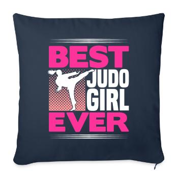 Cadeau de judo pour étudiant en judo japonais - Housse de coussin décorative 45 x 45 cm - bleu marine - Devant