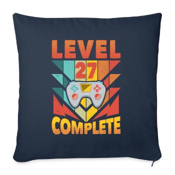 Niveau 27 Complet 1995 Jeu 27e anniversaire - Housse de coussin décorative 45 x 45 cm - bleu marine - Devant