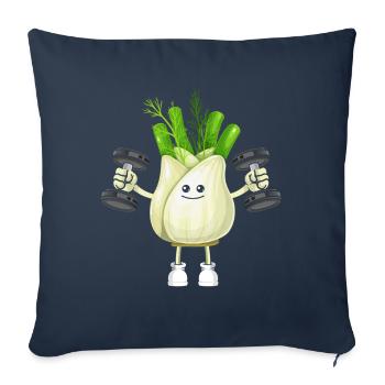 Vegan Vegan Bodybuilding Fenouil - Housse de coussin décorative 45 x 45 cm - bleu marine - Devant