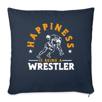 Wrestling Wrestling Trainer Cadeau de lutte - Housse de coussin décorative 45 x 45 cm - bleu marine - Devant