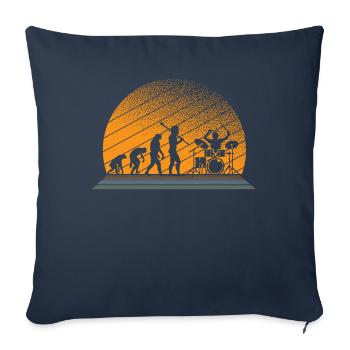 Drummer Schlagzeug Evolution Vollmond Bühne - Sofakissenbezug 45 x 45 cm - Navy - Vorne
