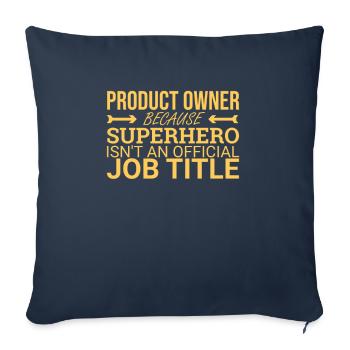 "Product Owner Superhero | "Scrum Master"" - Sofakissenbezug 45 x 45 cm - Navy - Vorne