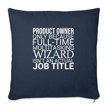 "Product Owner Wizard | "Scrum Master"" - Sofakissenbezug 45 x 45 cm - Navy - Vorne