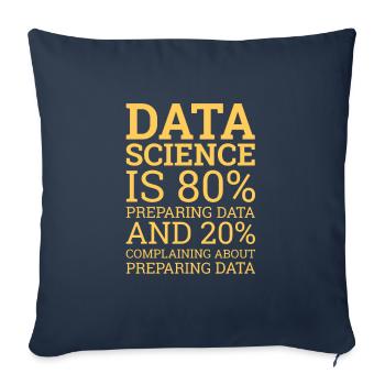 « Se plaindre de la science des données | Science des données » - Housse de coussin décorative 45 x 45 cm - bleu marine - Devant