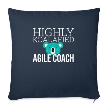 "Agile Coach Koalafied | Agile" - Sofa pillowcase 17,3'' x 17,3'' (45 x 45 cm) - navy - Front