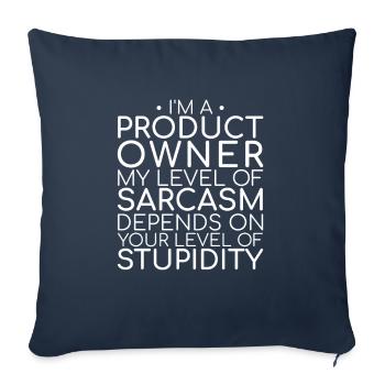 "Product Owner Sarcasm | "Scrum Master"" - Sofakissenbezug 45 x 45 cm - Navy - Vorne