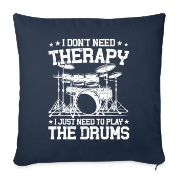 Cadeau de batteur de musicien de batterie cool - Housse de coussin décorative 45 x 45 cm - bleu marine - Devant