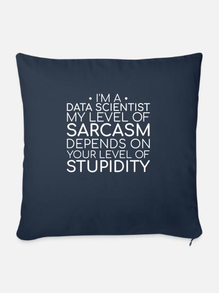 « Data Scientist Sarcasm | Science des données » - Housse de coussin décorative 45 x 45 cm - bleu marine