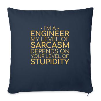 "Engineer Sarcasm | Engineer" - Sofa pillowcase 17,3'' x 17,3'' (45 x 45 cm) - navy - Front