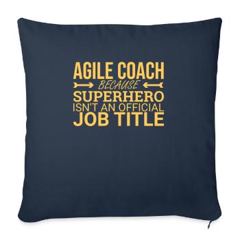 "Agile Coach Superhero | Agile" - Sofa pillowcase 17,3'' x 17,3'' (45 x 45 cm) - navy - Front