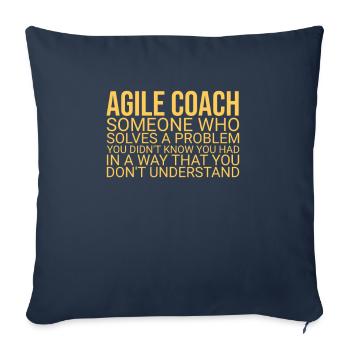 "Agile Coach Solve Problem | Agile" - Sofa pillowcase 17,3'' x 17,3'' (45 x 45 cm) - navy - Front