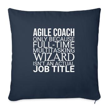 "Agile Coach Wizard | Agile" - Sofa pillowcase 17,3'' x 17,3'' (45 x 45 cm) - navy - Front